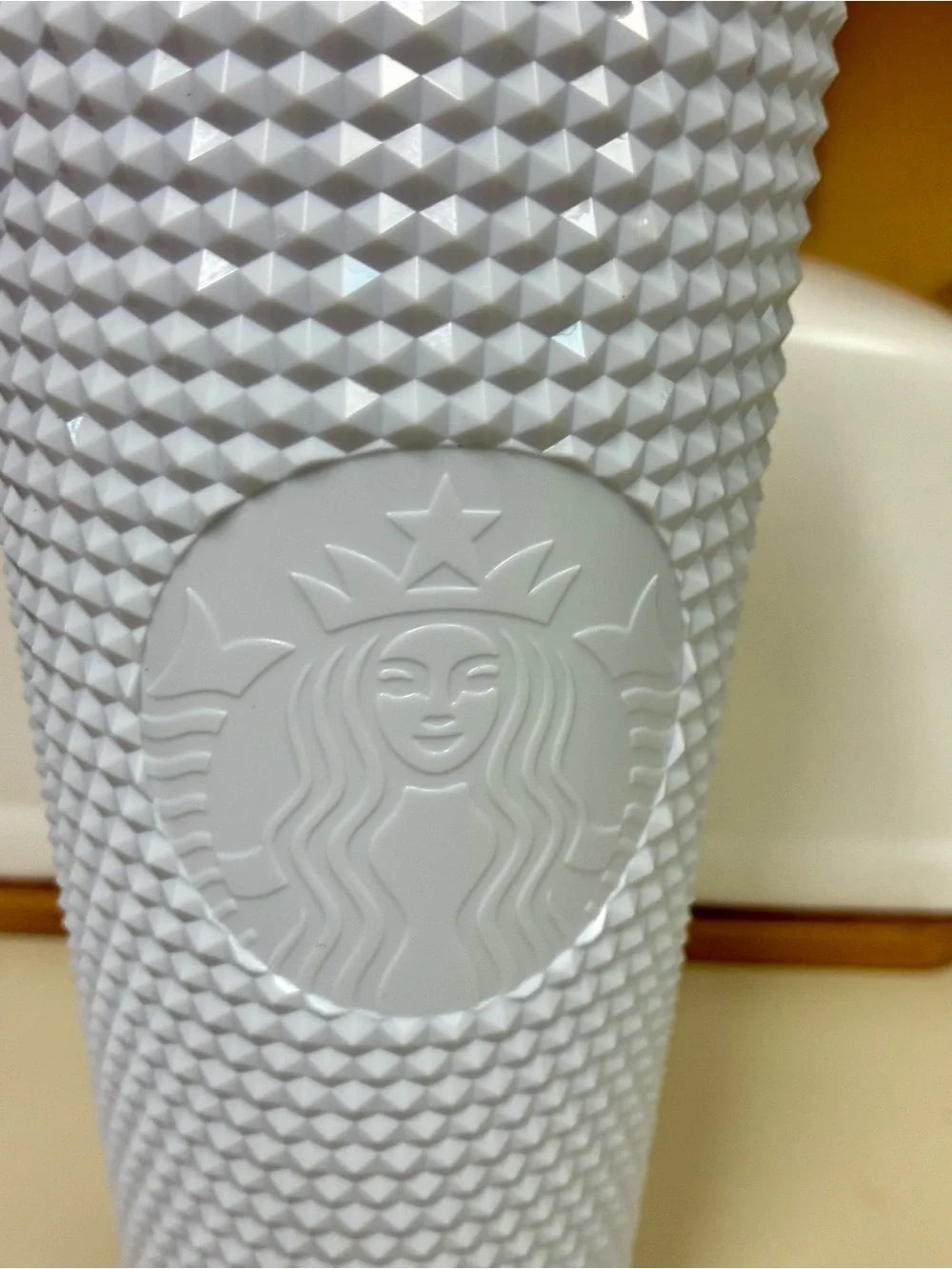 Starbucks Tumbler Spring 2024 white studded bling venti 24oz blue green lining